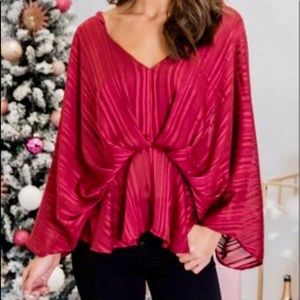 A Heart Like Yours Burgundy Blouse Size Medium